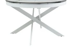 Table à Manger Extensible 4 à 8 Couverts En Céramique Et Métal - Effet Marbre Blanc - MELBI -Mobilia Boutique table a manger 14290679