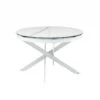 Table à Manger Extensible 4 à 8 Couverts En Céramique Et Métal - Effet Marbre Blanc - MELBI -Mobilia Boutique table a manger 14290697