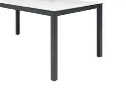 Table à Manger 8 Couverts En Céramique Et Métal - Effet Marbre Blanc Et Noir - MIRESA -Mobilia Boutique table a manger 14290715