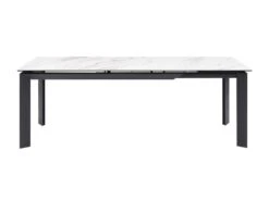 Table à Manger Extensible 6 à 8 Couverts En Céramique Et Métal - Effet Marbre Blanc Et Noir - DAXELA -Mobilia Boutique table a manger 14290743