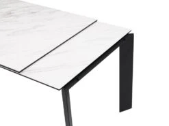 Table à Manger Extensible 6 à 8 Couverts En Céramique Et Métal - Effet Marbre Blanc Et Noir - DAXELA -Mobilia Boutique table a manger 14290747