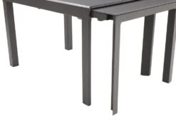 Table à Manger Extensible 4 à 14 Couverts En Verre Trempé Et Métal - Gris - CHELDY -Mobilia Boutique table a manger 14290763