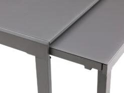 Table à Manger Extensible 4 à 14 Couverts En Verre Trempé Et Métal - Gris - CHELDY -Mobilia Boutique table a manger 14290767