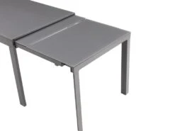 Table à Manger Extensible 4 à 14 Couverts En Verre Trempé Et Métal - Gris - CHELDY -Mobilia Boutique table a manger 14290771