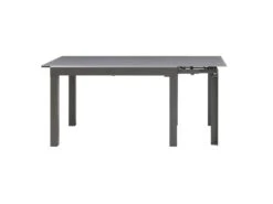 Table à Manger Extensible 4 à 14 Couverts En Verre Trempé Et Métal - Gris - CHELDY -Mobilia Boutique table a manger 14290791