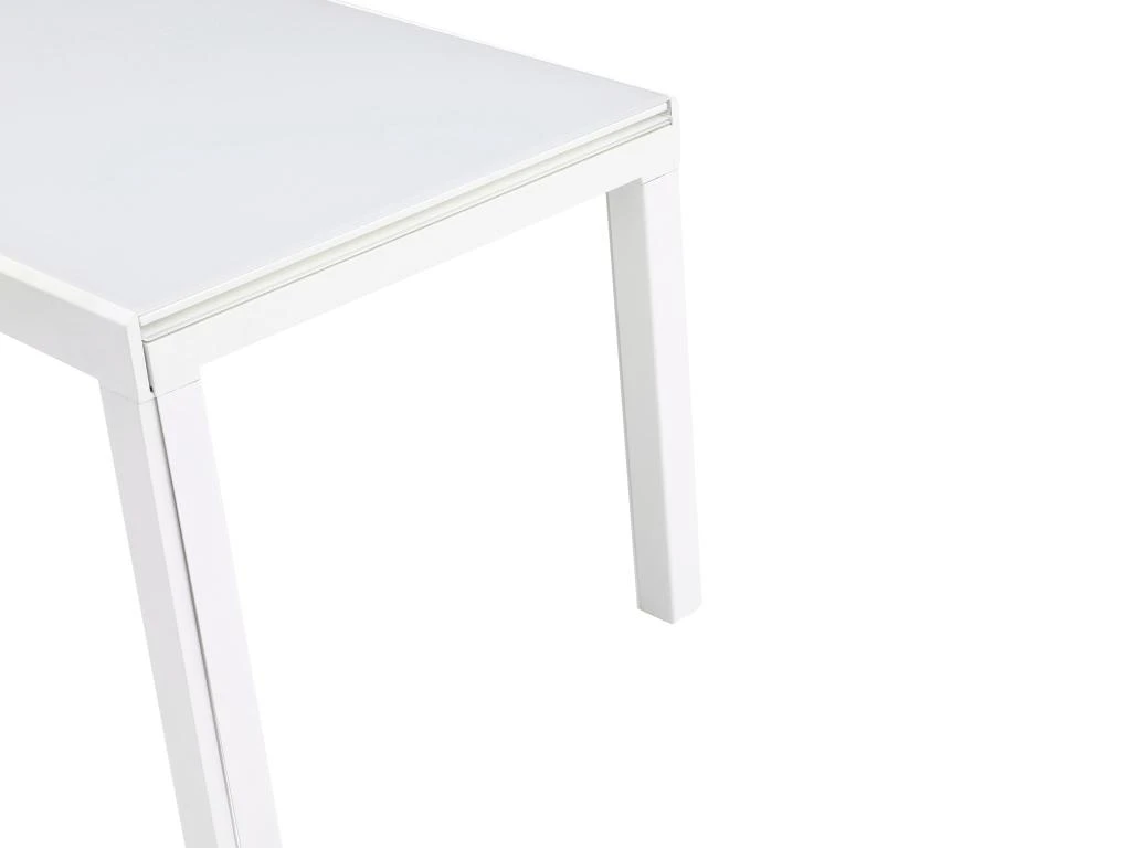 Table à Manger Extensible 4 à 14 Couverts En Verre Trempé Et Métal - Blanc - CHELDY 14 Table à Manger Extensible 4 à 14 Couverts En Verre Trempé Et Métal - Blanc - CHELDY – Image 12