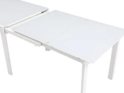 Table à Manger Extensible 4 à 14 Couverts En Verre Trempé Et Métal - Blanc - CHELDY 24 Table à Manger Extensible 4 à 14 Couverts En Verre Trempé Et Métal - Blanc - CHELDY -Mobilia Boutique table a manger 14290819