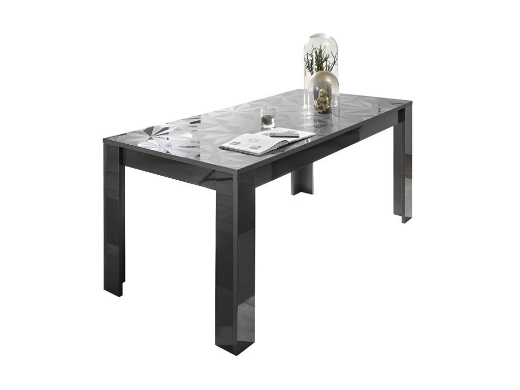 Table De Repas Rectangulaire Laquée Gris Brillant - KIOO 3 Table De Repas Rectangulaire Laquée Gris Brillant - KIOO