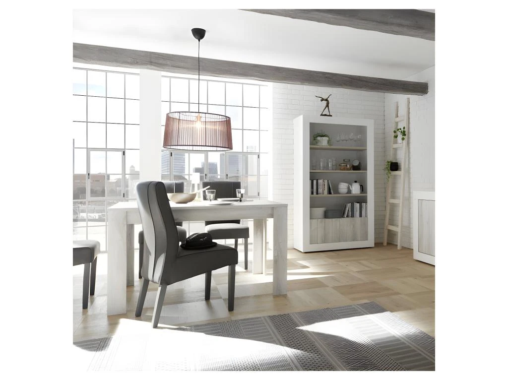 Table De Repas Rectangulaire Pin Blanc - LUBIO 4 Table De Repas Rectangulaire Pin Blanc - LUBIO – Image 2