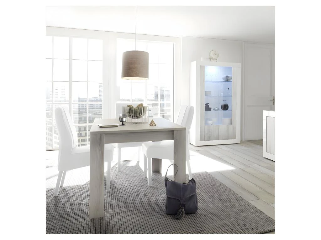 Table De Repas Rectangulaire Pin Blanc - LUBIO 5 Table De Repas Rectangulaire Pin Blanc - LUBIO – Image 3