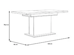 Table Extensible 160 à 200 Cm Blanc Mat Et Décor Bois Clair - LEANE -Mobilia Boutique table a manger 14438085