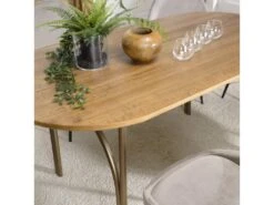 YSEULT - Table à Manger Ovale 4 Personnes 160x80cm Bois Peuplier Couleur Naturelle -Mobilia Boutique table a manger 14656939