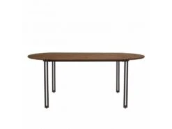 ALIDA - Table à Manger Ovale 200x105cm Plateau Bois De Teck Recyclé -Mobilia Boutique table a manger 14656953