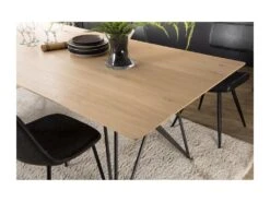 MADISON - Table à Manger Rectangulaire 220x100cm Bois Chêne Pieds épingles Croisés Métal Noir -Mobilia Boutique table a manger 14656973