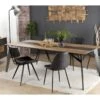 MADISON - Table à Manger Rectangulaire 220x100cm Bois Teck Recyclé Métal Et Pieds Métal Noir -Mobilia Boutique table a manger 14657033