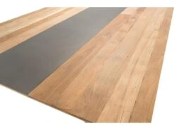 MADISON - Table à Manger Rectangulaire 220x100cm Bois Teck Recyclé Métal Et Pieds Métal Noir -Mobilia Boutique table a manger 14657041