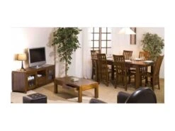 EDEN - Table à Manger Rectangulaire Marron Rallonge 160/200cm Bois Mindi -Mobilia Boutique table a manger 14657051