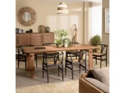 ALIDA - Table à Manger Rectangulaire 220x90cm En Bois De Teck Recyclé