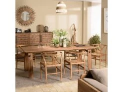 ALIDA - Table à Manger Rectangulaire 220x90cm En Bois De Teck Recyclé -Mobilia Boutique table a manger 14657061