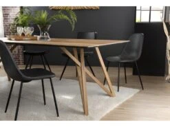 MADISON - Table à Manger Rectangulaire 220x100cm Bois Teck Recyclé Pieds Croisés Teck -Mobilia Boutique table a manger 14657079