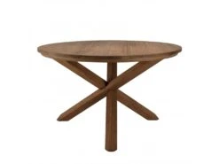 ALIDA - Table à Manger Ronde 130x130cm En Bois De Teck Recyclé -Mobilia Boutique table a manger 14657109