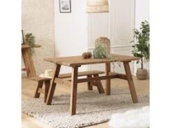 ANDRIAN - Table à Manger 140x75cm Bois Pin Recyclé
