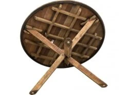 ALIDA - Table à Manger Ronde Marron 130x130cm Pieds Croisés Teck Recyclé Acacia Mahogany Recyclé -Mobilia Boutique table a manger 14657159