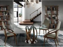 Table à Manger En Verre Trempé Noyer 1021 ANGEL CERDA -Mobilia Boutique table a manger 14718817