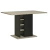 Table A Manger Rectangulaire Avec Rangement 1 Porte - Décor Chene Et Noir - OXFORD - L 120 X P 80 X H 75 Cm -Mobilia Boutique table a manger 15020013