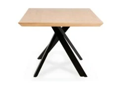 Table à Manger En Bois "Laby" 200cm Naturel & Noir -Mobilia Boutique table a manger 15186995