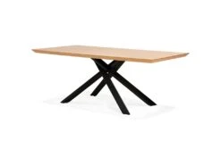 Table à Manger En Bois "Laby" 200cm Naturel & Noir -Mobilia Boutique table a manger 15186997