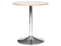 Table De Repas Ronde "Horacio" 74cm Argent & Blanc