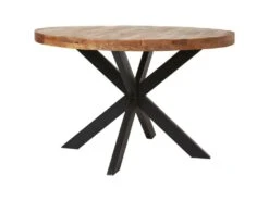 Table De Repas Ronde En Bois "Tibet" 120cm Marron -Mobilia Boutique table a manger 15465085