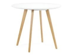 Table De Repas Scandinave "Pacio" 90cm Blanc