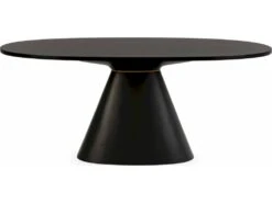 Table De Salle à Manger Bois/Fibre De Verre -- Noir/Doré -Mobilia Boutique table a manger 15466763