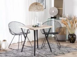 Table 70 X 70 Cm Bois Clair Et Noir BRAVO 10 Table 70 X 70 Cm Bois Clair Et Noir BRAVO -Mobilia Boutique table a manger 16223529