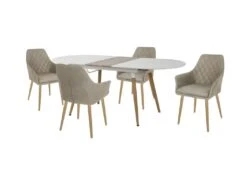 Table à Manger Extensible 160-200 X 90 X 77 Cm - Blanc/Chêne San Remo -Mobilia Boutique table a manger 17562849