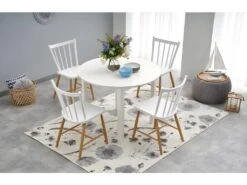 Table à Manger Extensible Ovale 102-142 X 102 X 76 Cm - Blanc -Mobilia Boutique table a manger 17562897