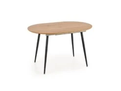 Table à Manger Extensible 120-160 X 80 X 74 Cm - Chêne Doré/Noir -Mobilia Boutique table a manger 17563003