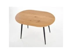 Table à Manger Extensible 120-160 X 80 X 74 Cm - Chêne Doré/Noir -Mobilia Boutique table a manger 17563009