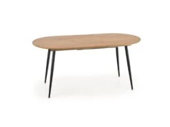 Table à Manger Extensible 120-160 X 80 X 74 Cm - Chêne Doré/Noir -Mobilia Boutique table a manger 17563013