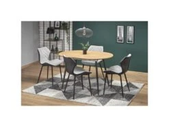 Table à Manger Extensible 120-160 X 80 X 74 Cm - Chêne Doré/Noir -Mobilia Boutique table a manger 17563017