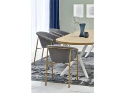 Table à Manger Extensible 100-250 X 100 X 75 Cm - Chêne Doré/Blanc -Mobilia Boutique table a manger 17563033