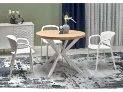 Table à Manger Extensible 100-250 X 100 X 75 Cm - Chêne Doré/Blanc -Mobilia Boutique table a manger 17563037