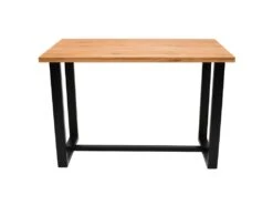 Table De Bar Avec Plateau En Chêne Massif Et Piètement En Bois - LAO -Mobilia Boutique table a manger 17568879