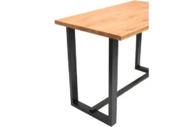Table De Bar Avec Plateau En Chêne Massif Et Piètement En Bois - LAO -Mobilia Boutique table a manger 17568881