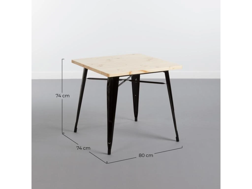 Table De Salle à Manger Carrée En Bois De Fer 80x80x74cm Thinia Home 7 Table De Salle à Manger Carrée En Bois De Fer 80x80x74cm Thinia Home – Image 5