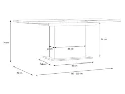 Table De Repas Extensible L160/200 Cm Décor Chêne Clair - LEILA -Mobilia Boutique table a manger 17701661