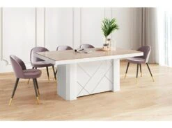 Table à Manger évolutive 180-228-276-324-372-420-468 X 100 X 75 Cm - Cappuccino -Mobilia Boutique table a manger 17797391