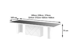 Table à Manger évolutive 180-228-276-324-372-420-468 X 100 X 75 Cm - Cappuccino -Mobilia Boutique table a manger 17797395